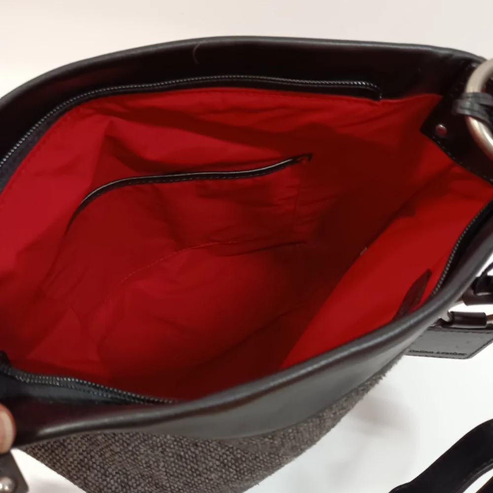 ELLINGTON Wool Tweed & Italian Leather Shoulder Tote Bag